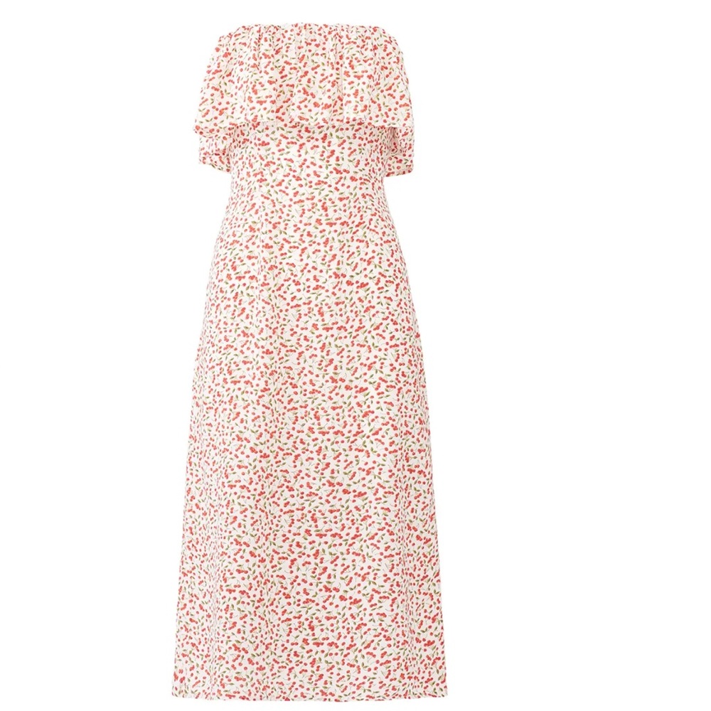 Flynn Skye Cherry Fiona Midi Strapless Dress